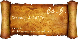 Csuhaj Jolán névjegykártya